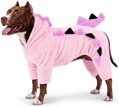 FUAMEY Dinosaur Dog Costume, Halloween Plush Pajamas Hooded Dog Jumpsuit by FUAMEY