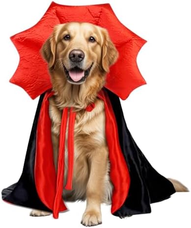 Golden Retriever Halloween Costume, Extra Large Dog Vampire Cape Cloak for Great Dane German Shepherd, Big Dog Halloween Costumes XL(Vampire,XL) by WizBBQT
