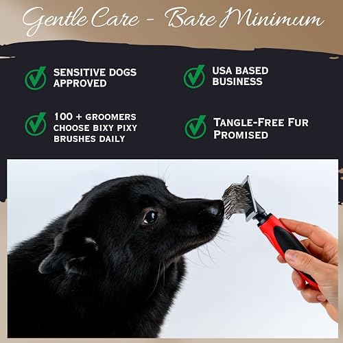 Tiny Slicker Brush for Dogs - Protected Pins for Extra Comfort - 1 inch Pins for Easy Detangling for Long Hair Dog, Cats, Doodle, Goldendoodle - Image 3
