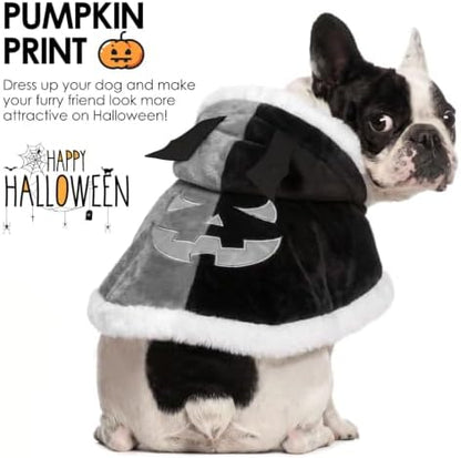 AOFITEE Dog Halloween Costumes Flannel Dog Cape with Funny Pumpkin Print XL - Image 3