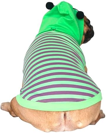 iChoue French Bulldog Halloween Costume Clothes Hoodies Outfit Bee Green, L - Image 3