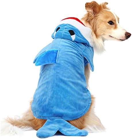 NACOCO Pet Shark Costume Clothes, Cute Christmas Dog Apparel Outfit for Large Dogs, Fall and Winter (Blue, 3XL) by HOME