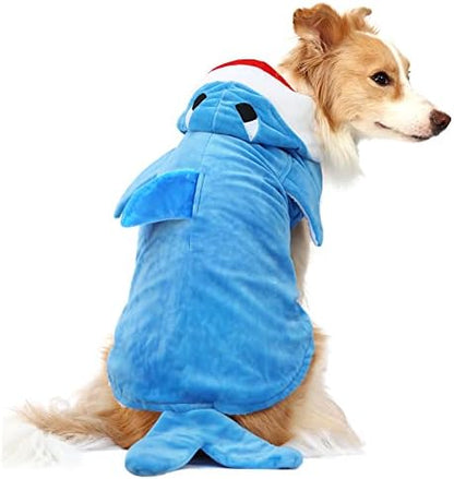 NACOCO Pet Shark Costume Clothes, Cute Christmas Dog Apparel Outfit for Large Dogs, Fall and Winter (Blue, 3XL) by HOME