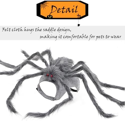 BAMY Halloween Dog Spider Costume Funny Pet Dress Up Clothes Creativity Gray Araneid Cosplay Apparel (S (Chest Circumference 11.8-16.5")) - Image 4