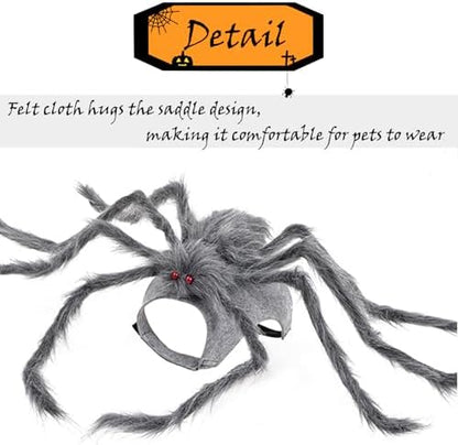 BAMY Halloween Dog Spider Costume Funny Pet Dress Up Clothes Creativity Gray Araneid Cosplay Apparel (L (Chest Circumference 23.6-37.8")) - Image 4