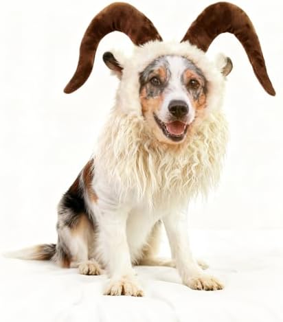 Onmygogo Funny Pet Reindeer Moose Costumes for Dog, Cute Furry Pet Wig for Halloween Christmas, Pet Clothing Accessories - Image 2
