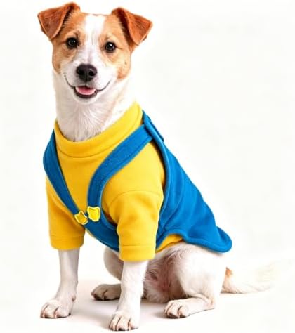 Dog Costume with Hat 3 Pieces Pet Fleece Overalls Set by Unknown