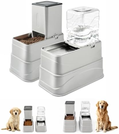 Marchul 2.1Gallon Elevated Dog Bowl, Adjustable Gravity Pet Feeder and Water Set with Stainless Steel Bowls, Raised Dog Bowls Designed to Protect Pet‘s Neck, Joints, Perfect for Cats and Dogs(8L)