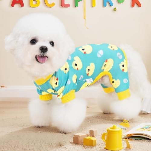 XPUDAC Dog Pajamas Soft Stretchy Duck Dog Clothes for Small Medium Dogs Pet Jumpsuit Cat Apparel-2XL - Image 4