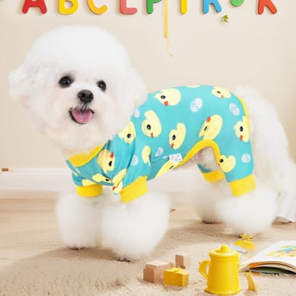 XPUDAC Dog Pajamas Soft Stretchy Duck Dog Clothes for Small Medium Dogs Pet Jumpsuit Cat Apparel-2XL - Image 4