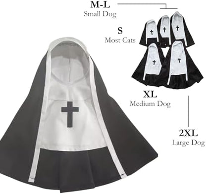 Cat/Dog Nun Costume Pet Clothing, Habit Outfit Halloween (X-Large) - Image 6