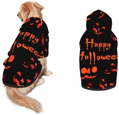 Halloween Ghost Dog Hoodie - Spooky Pet Cosplay Sweatshirt with Pocket, Comfortable Pullover Costume for Medium and Large Dogs by Jagfhhs