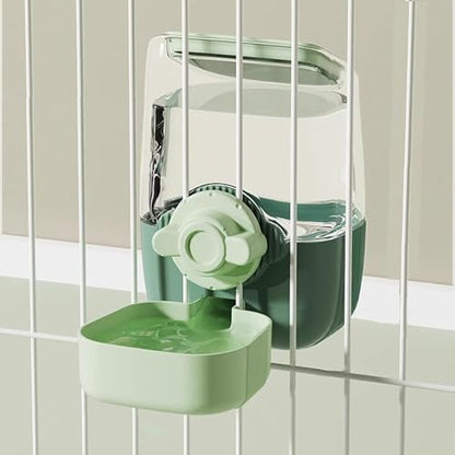 Pet Dog Cat Hanging Automatic Feeders Drinking Bowls, Auto Gravity Rabbits Feeder No Drip Water Set, Cage Pet Feeding Bowls Dispenser for Cats Dogs Puppy, Rabbit (Geen)