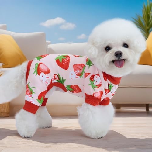XPUDAC 4 Pieces Dog Pajamas Small Sized Dogs Boy Girl Strechy Soft Pjs Summer Pet Clothes for Dog Cat Puppy Onesies, XS - Image 4