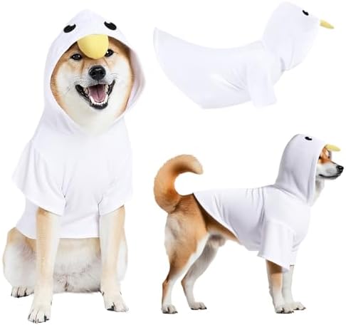 Huhumy Dog Goose Costume Hoodie Halloween Outfit for Medium Dogs, X-Large by Huhumy