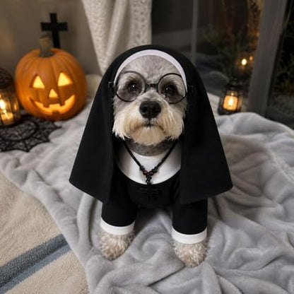 Pet Cat Dog Nun Costume: Cloak Outfit Small Cat Dog Medium (new-4pcs) - Image 4