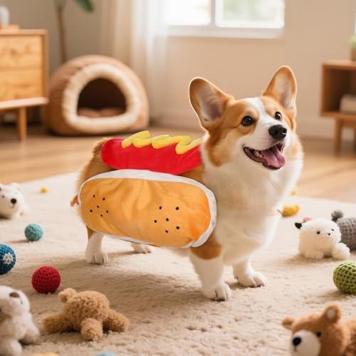 Pet Hot Dog Costume Funny Food Halloween Costume for Small Dog Cats - Image 6