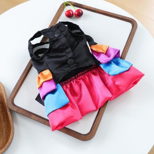 Dog Halloween Costume - Pumpkin Tutu Dress for Small Dogs & Puppies, Cute Holiday Pet Apparel with Bowtie, Fall Party Outfit L-Skeleton Large - Image 3