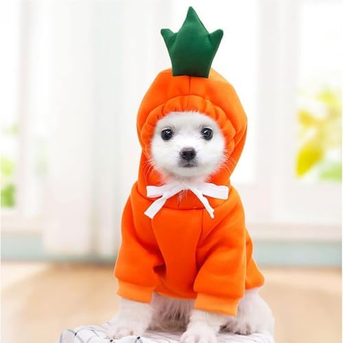 Dog Hoodie Warm Autumn Winter Pet Sweatshirt (Orange Carrot Hoodie,M) - Image 3