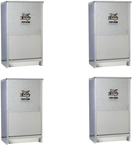 Little Giant CH50 Chow Hound 50-Pound Heavy-Gauge Steel Dog Feeder, 4-Pack
