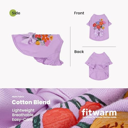 Fitwarm Floral Bouquet Dog Shirt, Sweet Summer Clothes for Small Dogs Girl, Lovely Pet Outfit, Lavender, Large - Image 6