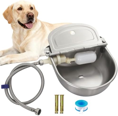 Stainless Steel Automatic Livestock Waterer with Float Valve & Water Hose