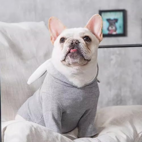 ANIAC Pet Hoodie Cat Rabbit Outfit with Bunny Ears Cute Sweatshirt Spring and Autumn Puppy Knitted Sweater Kitty Soft Knitwear (XXL-Large, Grey) - Image 3