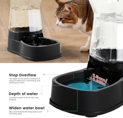 Gardner Pet 1.0Gal Gravity Automatic Dog Water Bowl Dispenser 100% BPA Free(Black)
