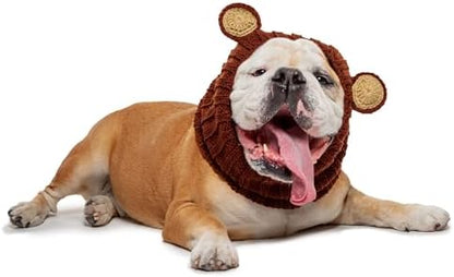 Zoo Snoods Grizzly Bear Costume - Warm Knit Dog Snood Wrap for Pets, Neck Ear Cover Protection, Halloween Winter (Large) by ZooSnoods