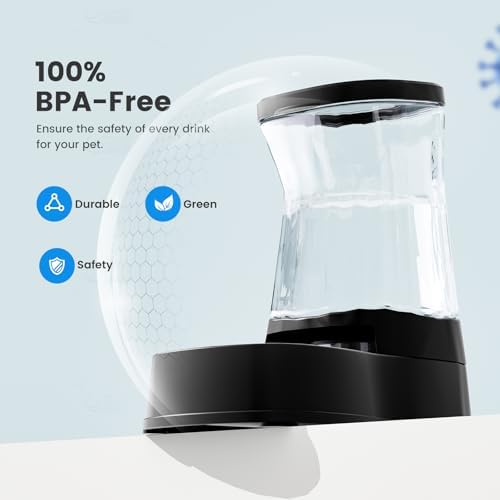 Gardner Pet 1.0Gal Gravity Automatic Dog Water Bowl Dispenser 100% BPA Free(Black)