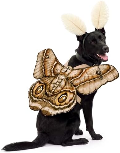 Tallew 2 Pcs Dog Halloween Costumes Moth Butterfly,L,Grayish White by Tallew