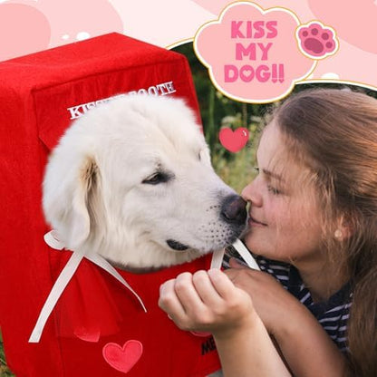 Hallowen Dog Kissing Booth Costume Headpiece for Pets, Red, L/XL - Image 6