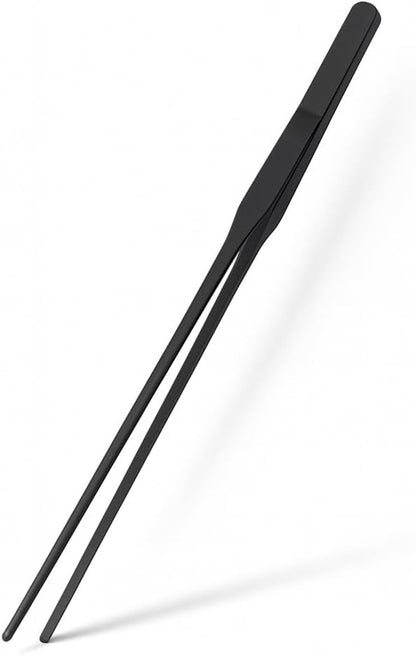 Mandala Crafts 15 Inches Black Stainless Steel Straight Aquarium Tweezers for Aquatic Plants – Long Aquascape Forceps for Fish Tanks, Hospital Tanks, Goldfish Bowls, and Terrariums