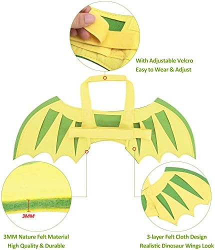 Dog Halloween Costumes Dragon Wings, Dog Costume Pet Clothes Dinosaur Wings for Small Medium Large Dogs Puppy, Cat Outfit Apparel for Christmas Birthday Party Photo Props - Image 3