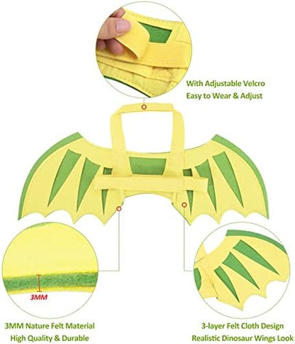 Dog Halloween Costumes Dragon Wings, Dog Costume Pet Clothes Dinosaur Wings for Small Medium Large Dogs Puppy, Cat Outfit Apparel for Christmas Birthday Party Photo Props - Image 3