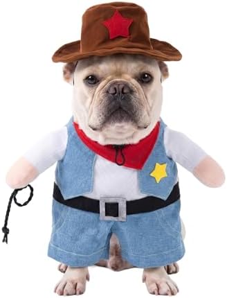 Funny Cowboy Jockey Rider Dog Costume, Beagle Halloween Oktoberfest Outfit - Brown Suit for Small Dogs and Cat(Large) by Unknown