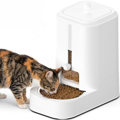 JUNSPOW Automatic Cat Food Dispenser with Stainless Steel Bowl