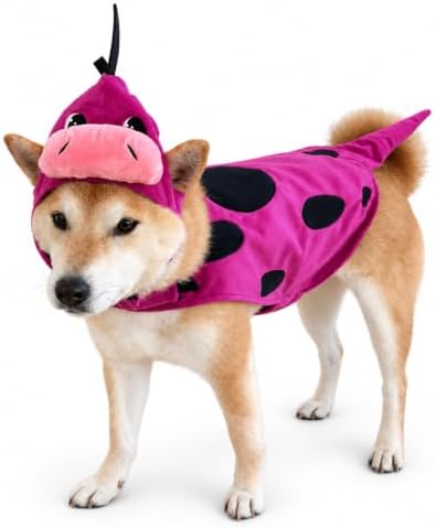 ComfyCamper Purple Dinosaur Dog Costume Cape Hat Set Cosplay Halloween, XL - Image 2