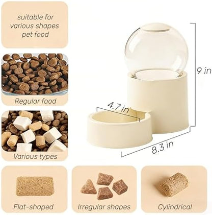 Small Automatic Pet Feeder and Water Dispenser Set with Pet Food Bowl
