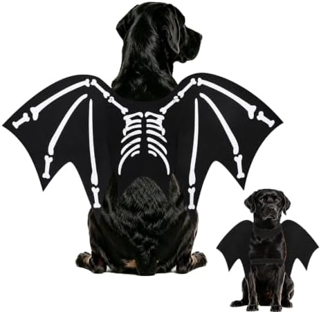 Halloween Dog Costume Glow in The Dark Black Bat Wings Adjustable M or L by Unknown