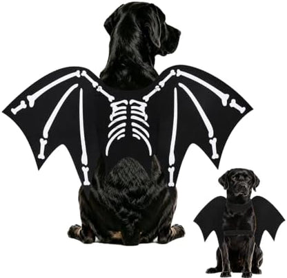 Halloween Dog Costume Glow in The Dark Black Bat Wings Adjustable M or L by Unknown