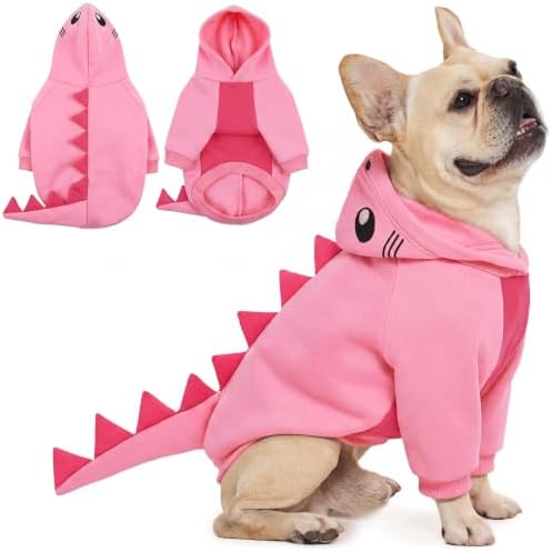 QBLEEV Dog Dinosaur Costume, Dog Halloween Costume with Hoodie by QBLEEV