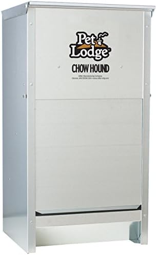 Pet Lodge® Automatic Dog Feeder | Chow Hound Outdoor Pet Feeder | Tough Galvanized Steel | Made in USA (25 lb)