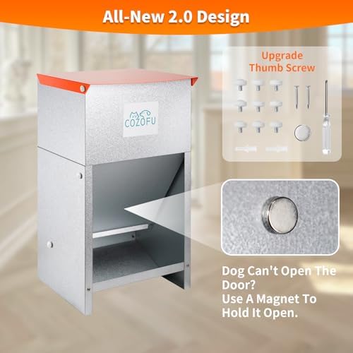 Dog Feeder Galvanized Metal Pet Food Automatic Dispenser 25lbs