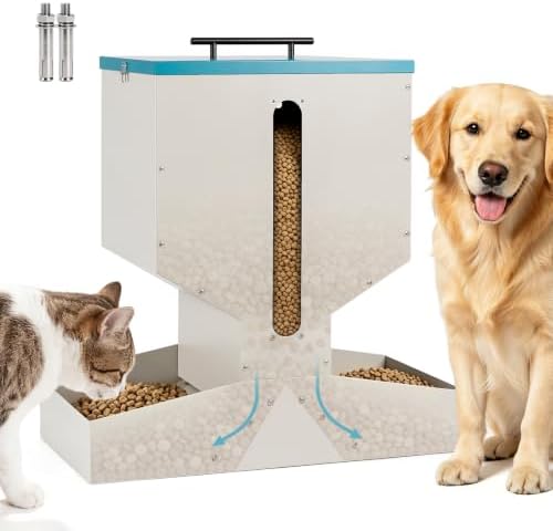 Automatic Dog Feeder for 2 Dogs 40L Anti-Clogging Prevent Fighting