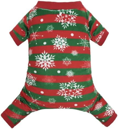 CuteBone Small Dogs Outfit Soft Puppy Onesies Pjs Christmas Dog Pajamas Pet Coat Cat Apparel Comfy Doggie Jumpsuit Bodysuit for All Seasons P355L by CuteBone
