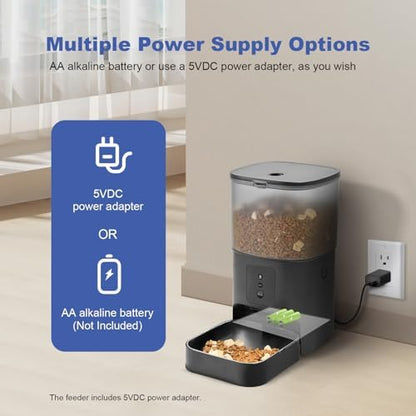 ANDOLL HOME Automatic Cat Feeder,4L Timed Cat＆Dog Dry Food Dispenser