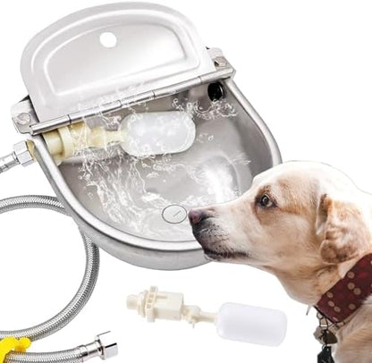 Automatic Dog Water Bowl Dispenser Large Pet Waterer Feeder Stainless-Steel