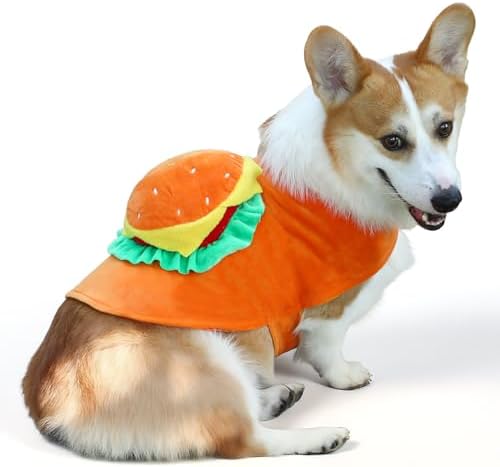 Huhumy Halloween Dog Costume Hamburger Outfit Medium Large Dogs Party,M-L by Huhumy