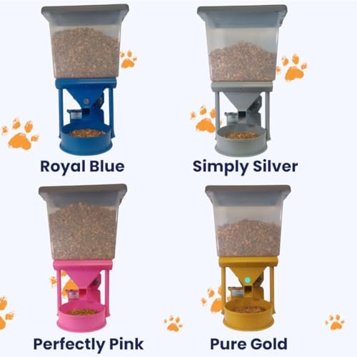 Precision XL Automatic Large Dog Feeder, 30 lb Storage Capacity, Program up to 4 timed Meals/Day with Smartphone, JAM-Free (Royal Blue)